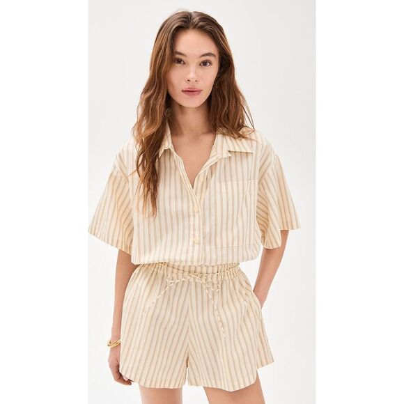 Faithfull Faia Romper Shadow Stripe Butter Cream Size 12 - Picture 2 of 10